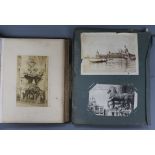 An album of late 19th century photographs of mostly European Towns together with a postcard album of