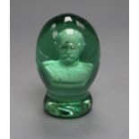 Boer War Interest - General Borg sulphide glass 'dump' paperweight