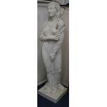 A Haddonstone reconstituted figure of a maiden, emblement of Winter W.36cm at base