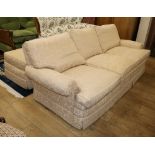 A Duresta sofa and foot stool Sofa W.210cm, Footstool W.60cm