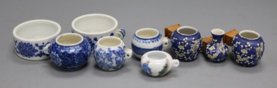 A collection of Chinese miniature ceramics