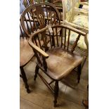An ash and elm Windsor low-back armchair
