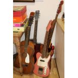 Five assorted guitars