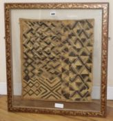 An African tribal framed woven textile