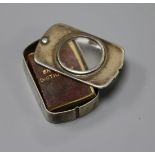 A Victorian silver book holder case, the lid with magnifying aperture, by Sampson Mordan & Co,