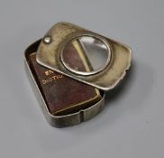 A Victorian silver book holder case, the lid with magnifying aperture, by Sampson Mordan & Co,