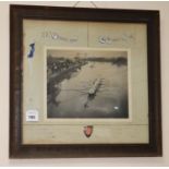 A decorated boat race photograph; St John's College, Oxford 1906 42 x 43cm.