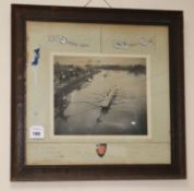 A decorated boat race photograph; St John's College, Oxford 1906 42 x 43cm.