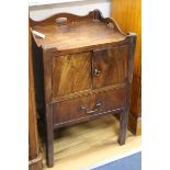 A George III mahogany tray top commode W.53cm