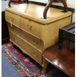 A Continental ash chest of drawers W.112cm