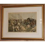 After R. Caton Woodville, 4 coloured steel engravings, Battle scenes, 33 x 48cm