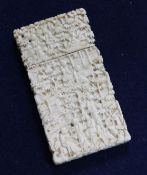 A Cantonese carved ivory card case