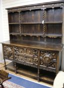 A Jacobean style oak dresser W.183cm