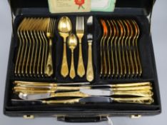 A service of SBS Solingen Bestecke 23/24 karat gold-plated flatware, model no. 25 'Wien', setting