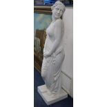 A Haddonstone reconstituted figure of a maiden, emlbement of Spring W.36cm at base