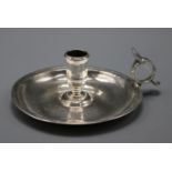 A George I Britannia standard silver chamberstick, London, 1721? (a.f.), maker's mark rubbed,