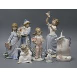 Seven Lladro porcelain figures