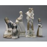 Four Lladro figures of children tallest 27cm
