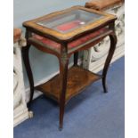 A Louis XV style kingwood and marquetry bijouterie table W.61cm