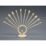 A Ceylonese ivory cocktail stick holder, 1930s