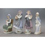 Four Lladro porcelain figures