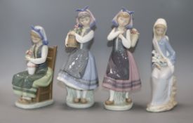 Four Lladro porcelain figures
