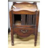 A George III mahogany tray-top commode W.52cm