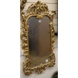 A Chippendale carved gilt wall mirror, the border finely pierced with scrolling acanthus leaves