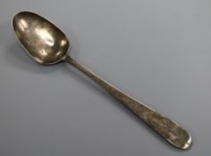 A George III Irish silver Celtic tip table spoon, by Law & Bayly, Dublin, 1795, 23.6cm.