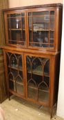 An Edwardian mahogany bow-fronted display cabinet W.110cm