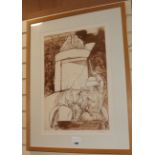 Dame Elizabeth Frink, etching, Agamemnon at the Lion Gate from The Children of The Gods Series,