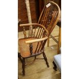 A Windsor ash and elm armchair