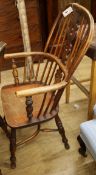 A Windsor ash and elm armchair