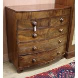 A 19th century mahogany bow-fronted chest of drawers W.102cm