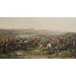 G.D. Giles, coloured lithograph, The charge of the Heavy Brigade, 61 x 95cm