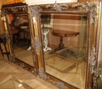 A pair of large Victorian style wall mirrors W.120cm