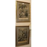 Nattier after Rubens, a pair of engravings, La Felicite de la Regence and La Naissance de la