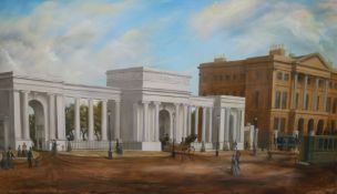 Stephen Dooley, oil on board, View of Apsley House, No.1 London, the home of the Duke of Wellington,