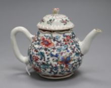 A Chinese Export famille rose teapot and cover, 18th century