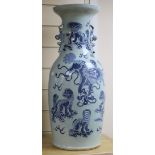 A 19th century Chinese dragon vase (hairline crack at back) H.56cm