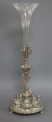 A Victorian silver plated centrepiece by Bradbury & Sons, 1866 overall height 58cm