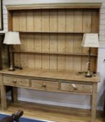 A pine dresser W.188cm