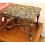 A William and Mary style dressing stool W.63cm