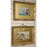Henry B Wimbush (1861-1910), pair of watercolours, coastal scenes, signed 17 x 27cm.