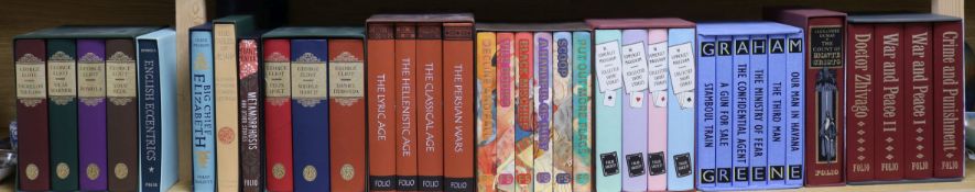 A quantity of book sets by the Folio Society including authors Graham Greene, Alexander Dumars,