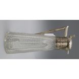 A Victorian silver mounted cut glass claret jug, William Hunter, London, 1873, 29.2cm.