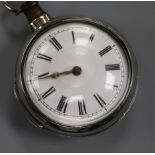 A 19th century silver pair cased keywind verge pocket watch by C. Brown, Liverpool.