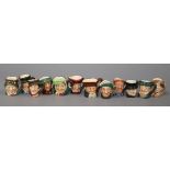 Twelve miniature Royal Doulton character mugs