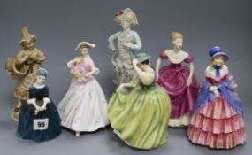A group of Royal Doulton and other figures