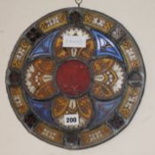 A circular stained glass panel diameter 30.5cm